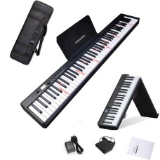 Portativ piano BX-20, 126.7x20.9x6 sm, qara/ağ
