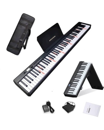 Portativ piano BX-20, 126.7x20.9x6 sm, qara/ağ