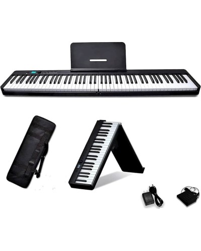 Portativ piano BX-20, 126.7x20.9x6 sm, qara/ağ