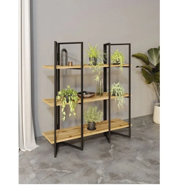 Stellaj 3563_LoftSizBVotan, 90x30x100 sm, LDSP, qəhvəyi