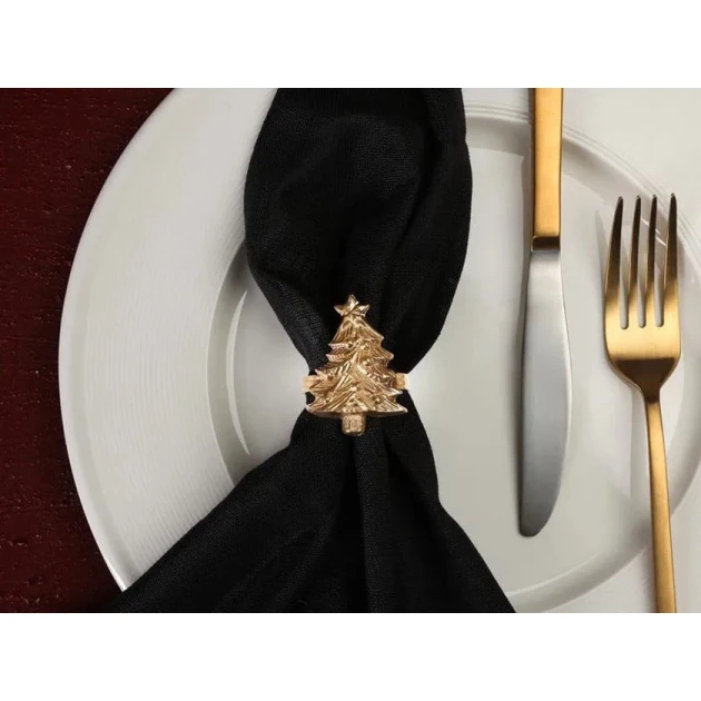 Кольцо для салфеток Porland Çam Ağacı, золотистое, 4.5 см