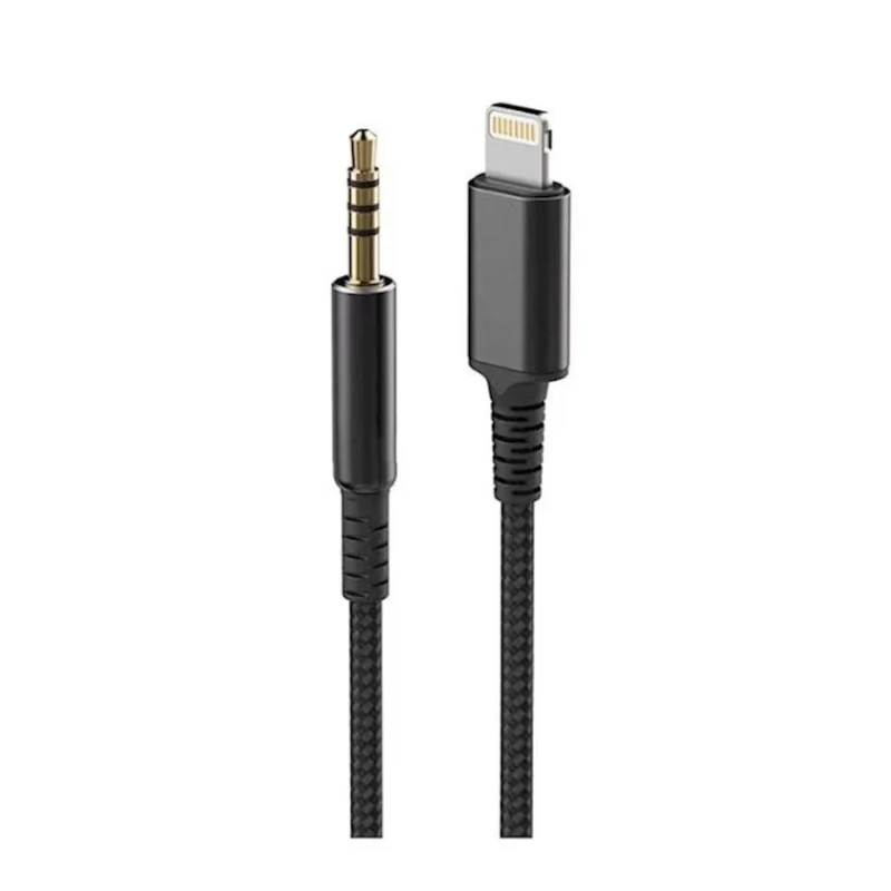 Кабель Aspor Apple Lightning to 3.5mm AUX, 1 м, черный Кабель Aspor Apple Lightning to 3.5mm AUX, 1 м, черный