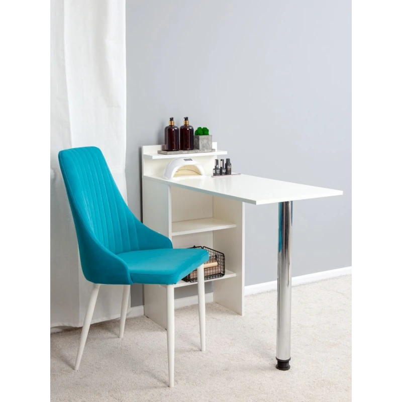 Маникюрный стол Letta, белый, ЛДСП/металл, 98x45x75 см