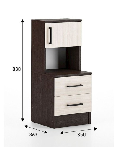 Tumba 35x36.3x83 sm, LDSP, Ağ/Qəhvəyi