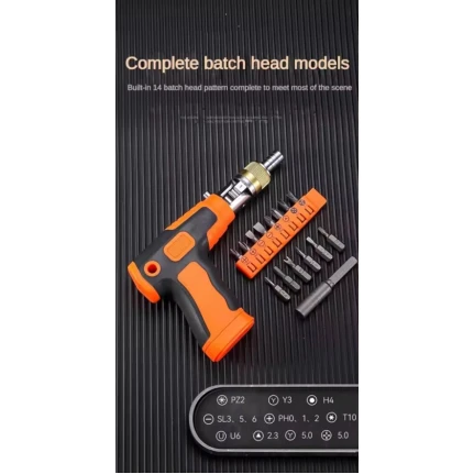 Многофункциональная отвертка F35-ag-349, металл/пластик, черная/оранжевая, 15 см