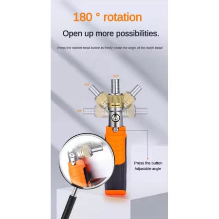 Многофункциональная отвертка F35-ag-349, металл/пластик, черная/оранжевая, 15 см