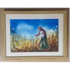 Rəsm Azərbaycanın zəhmətkeş qadınları, akvarel, 50x38 sm (inceart008)