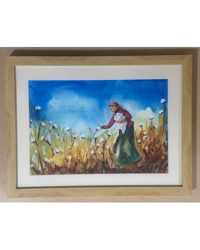 Rəsm Azərbaycanın zəhmətkeş qadınları, akvarel, 50x38 sm (inceart008)