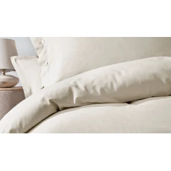 Комплект постельного белья Yataş Annie XL, пододеяльник 220x240 см, простыня 240х280 см, наволочка 50х70 см (2 шт), двуспальный, хлопок/лен, бежевый