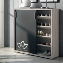 Ayaqqabı üçün tumba Elegant Wood, laminat, antrasit, 108x117.1x49 sm