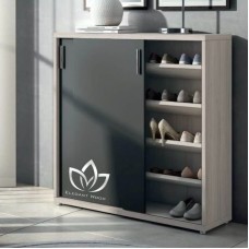 Ayaqqabı üçün tumba Elegant Wood, laminat, antrasit, 108x117.1x49 sm