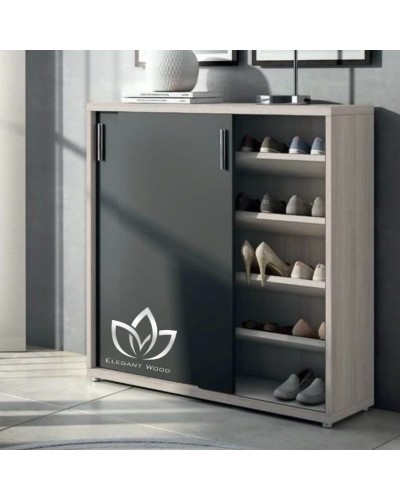 Ayaqqabı üçün tumba Elegant Wood, laminat, antrasit, 108x117.1x49 sm