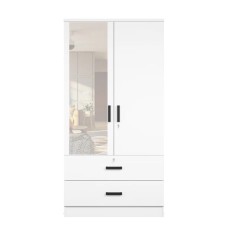 Şkaf Art Mebel Art-60-11, LDSP, ağ, 50x60x210 sm