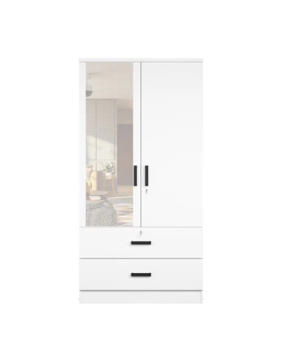 Şkaf Art Mebel Art-60-11, LDSP, ağ, 50x60x210 sm