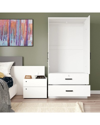Şkaf Art Mebel Art-60-11, LDSP, ağ, 50x60x210 sm