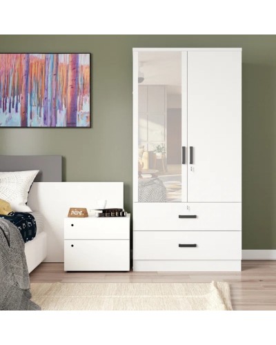 Şkaf Art Mebel Art-60-11, LDSP, ağ, 50x60x210 sm
