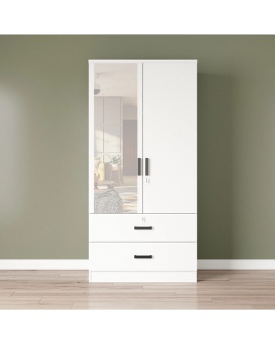 Şkaf Art Mebel Art-60-11, LDSP, ağ, 50x60x210 sm