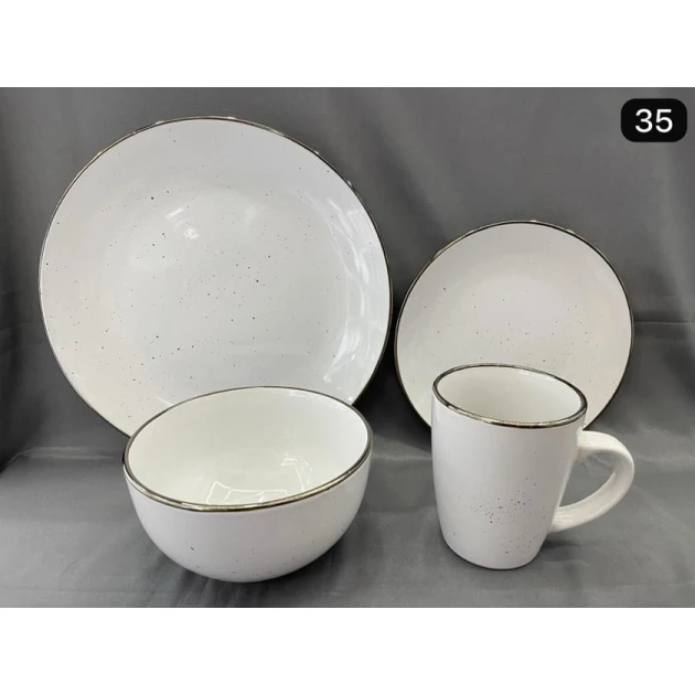 Набор столовой посуды 911miv-N35, керамика, белый, 4 персон, 16 предметов Набор столовой посуды 911miv-N35, керамика, белый, 4 персон, 16 предметов