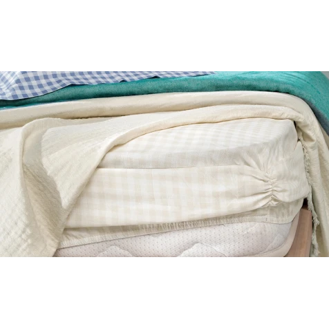 Комплект постельного белья Yataş Mattia, пике 160x230 см, простыня 100x200x35 см, наволочка 50x70 см, односпальный, хлопок, синий