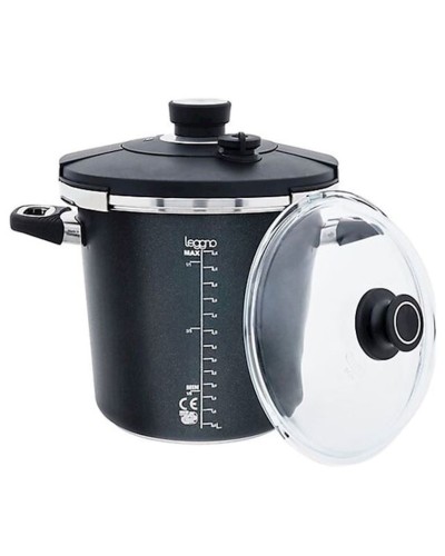 Sürətli bişirici Leggno, alüminium, qara, 24 sm, 6 l