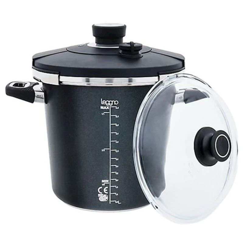 Скороварка Leggno, алюминий, черная, 24 см, 6 л Скороварка Leggno, алюминий, черная, 24 см, 6 л
