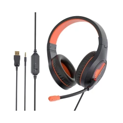 Наушники-гарнитура Meetion HP021 Gaming Black/ Orange