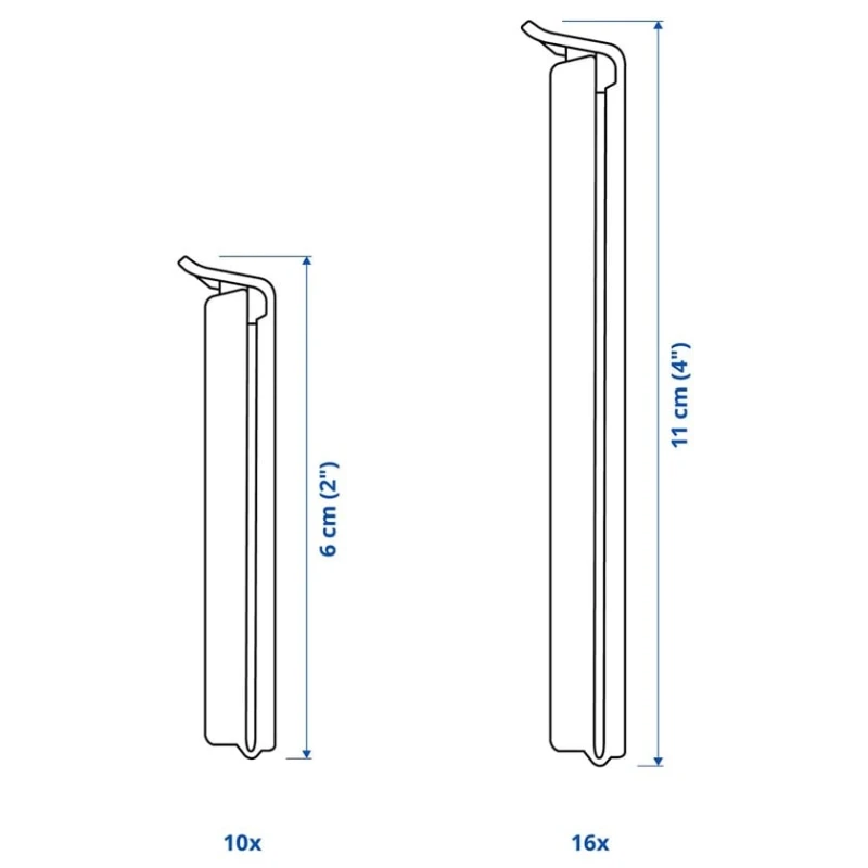 Набор хомутов IKEA Bevara, 6 см, 10 шт + 11 см, 16 шт, пластик, разноцветные