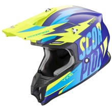 Motosikl dəbilqəsi Scorpion VX-16 Evo Air Slanter Matt Blue/Neon/Yellow, ölçü L