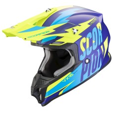 Motosikl dəbilqəsi Scorpion VX-16 Evo Air Slanter Matt Blue/Neon/Yellow, ölçü L