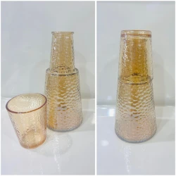 Графин 6921-702, 1 л, стекло, с крышкой-стаканом, золотистый