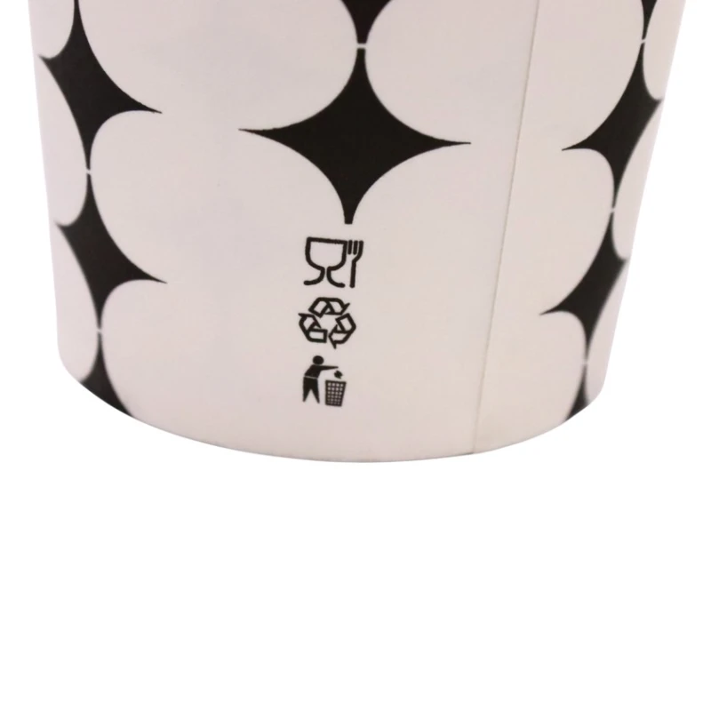 Одноразовый стакан, картон, белый/черный Одноразовый стакан, картон, белый/черный
