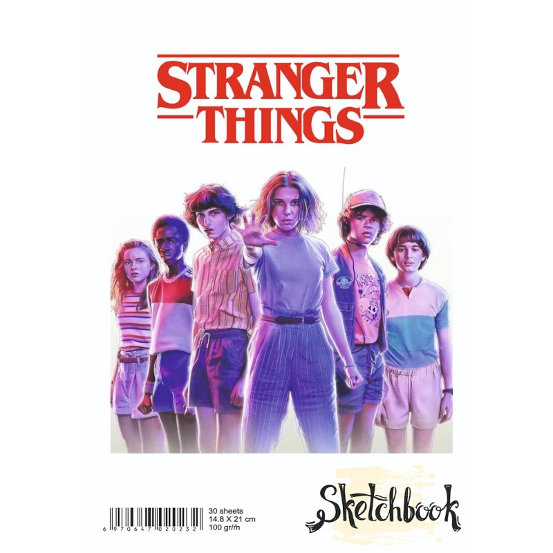 Блокнот Sketchbook ST15 Stranger Things A5, 30 листов, белый