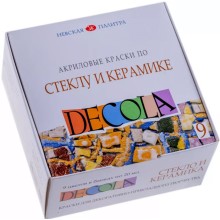 Akril boya dəsti şüşə və keramika üçün Decola, 9x20