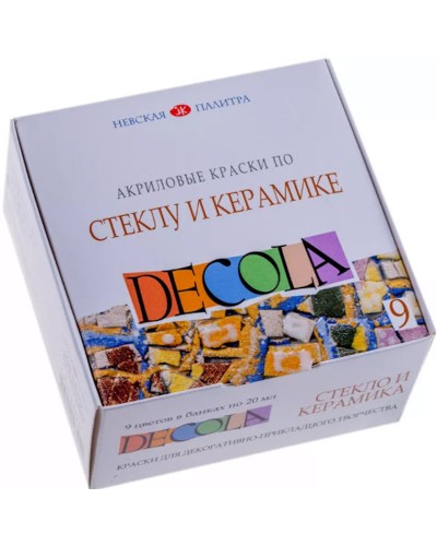 Akril boya dəsti şüşə və keramika üçün Decola, 9x20