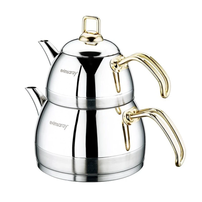 Çaydan dəsti Evimsaray Venus EVMS 1133, paslanmayan polad, gümüşü/qızılı, 1600 + 700 ml, 2 əd Çaydan dəsti Evimsaray Venus EVMS 1133, paslanmayan polad, gümüşü/qızılı, 1600 + 700 ml, 2 əd