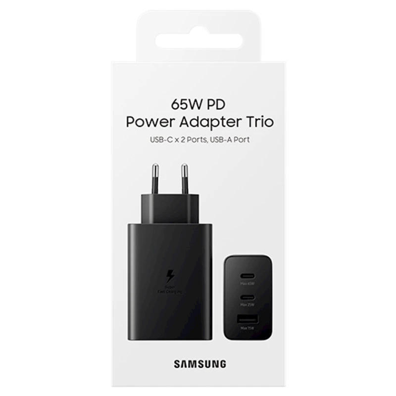Адаптер Samsung Trio EP-T6530NBEGEU 65W PD Адаптер Samsung Trio EP-T6530NBEGEU 65W PD