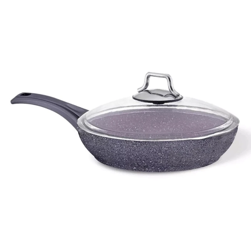 Сковородка Shosman Pro Plus, 32 см, гранит, с крышкой, серая Сковородка Shosman Pro Plus, 32 см, гранит, с крышкой, серая