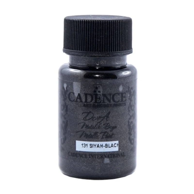 Акриловая краска-металлик Cadence Dora Metallic Paint 131 Black 50 мл Акриловая краска-металлик Cadence Dora Metallic Paint 131 Black 50 мл