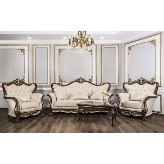 Комплект мягкой мебели Era mebel Djakonda Ym-01, бежевый/коричневый