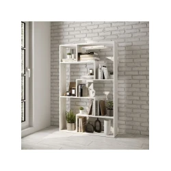 Стеллаж 3563_StellajLabirintDubWhite, 150x97.7x22 см, ЛДСП, белый Стеллаж 3563_StellajLabirintDubWhite, 150x97.7x22 см, ЛДСП, белый