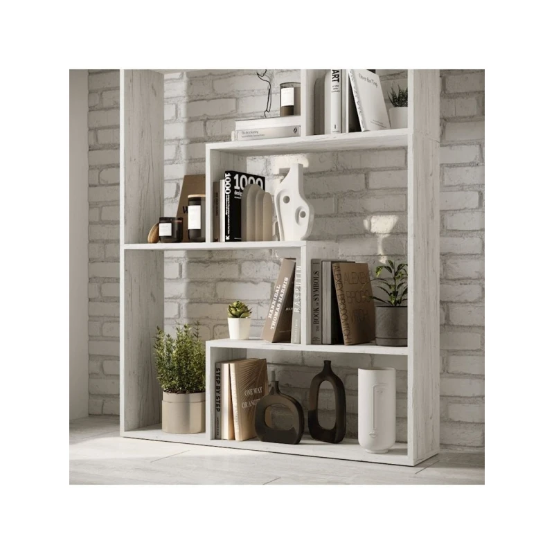 Стеллаж 3563_StellajLabirintDubWhite, 150x97.7x22 см, ЛДСП, белый Стеллаж 3563_StellajLabirintDubWhite, 150x97.7x22 см, ЛДСП, белый