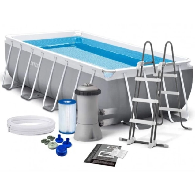 Каркасный бассейн İntex Rectangular Frame H26790, серый, 400x200x122 см, 8418 л Каркасный бассейн İntex Rectangular Frame H26790, серый, 400x200x122 см, 8418 л