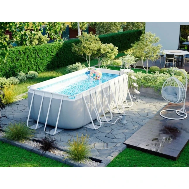 Каркасный бассейн İntex Rectangular Frame H26790, серый, 400x200x122 см, 8418 л Каркасный бассейн İntex Rectangular Frame H26790, серый, 400x200x122 см, 8418 л