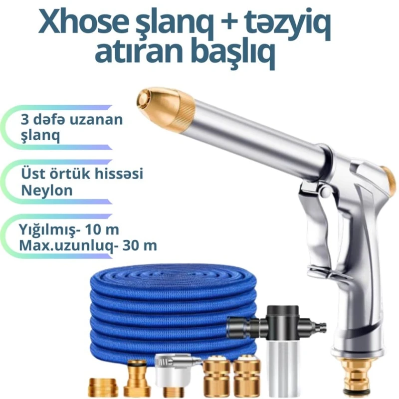 Suvarma şlanqı Xhose EB 600 + təzyiq artıran dəmir taxma hədiyyə, 30 m