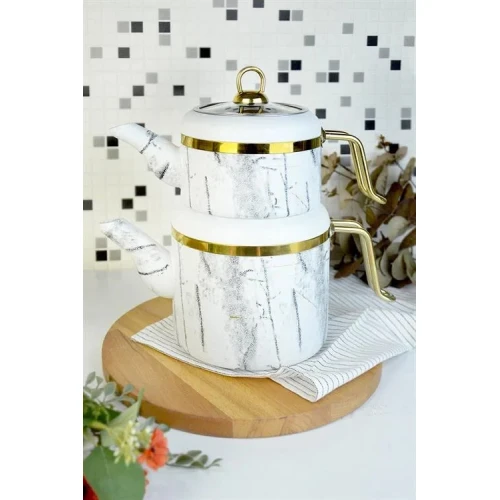 Набор чайников Ozlife, гранит, белый, 1.3 + 2.1 л Набор чайников Ozlife, гранит, белый, 1.3 + 2.1 л