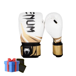 Перчатки для бокса Venum Kahnsport_0088, унисекс, белый/золотой, 14 oz