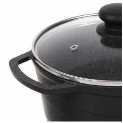 Qazan Нева Металл Каменная, 4 l, alüminium, qapaqlı, qara