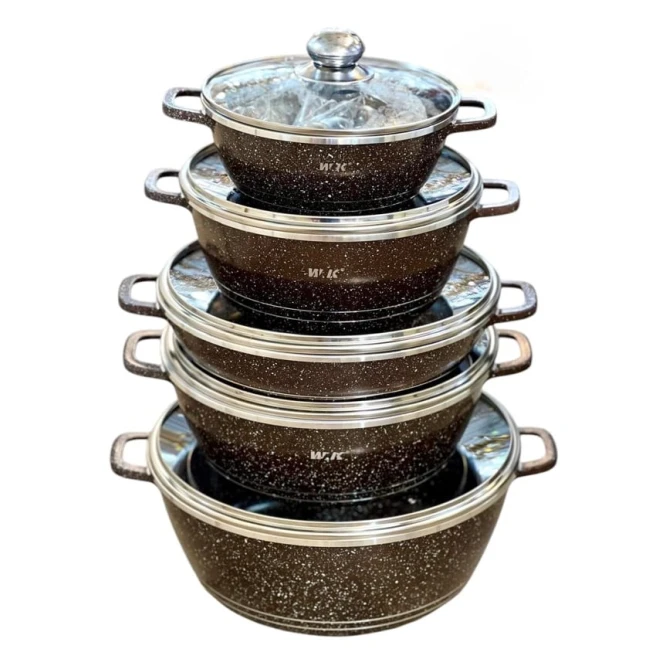 Набор кастрюль VK SHA-00005936, 5 шт, гранит, коричневый, 20/24/28/32 см Набор кастрюль VK SHA-00005936, 5 шт, гранит, коричневый, 20/24/28/32 см