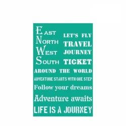 Трафарет самоклеящийся Rosa Talent, 13x20 см, №4011 Make Your Journey