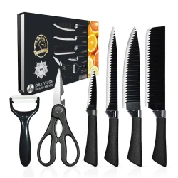 Bıçaq dəsti GH-0238A, paslanmayan polad, qara, 6 əd Bıçaq dəsti GH-0238A, paslanmayan polad, qara, 6 əd